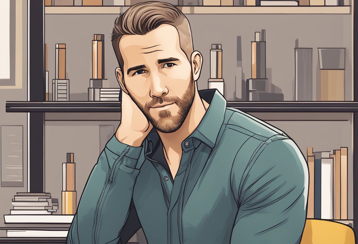 Ryan Reynolds' buzz cut: short, even length all around, no visible scalp