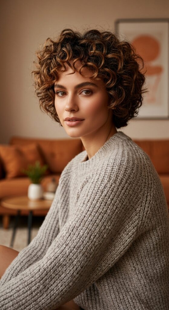 Curly Pixie with Volume