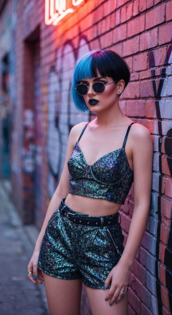 Edgy Pixie with Bold Color Block