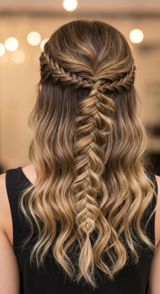 Boho Fishtail Half-Up