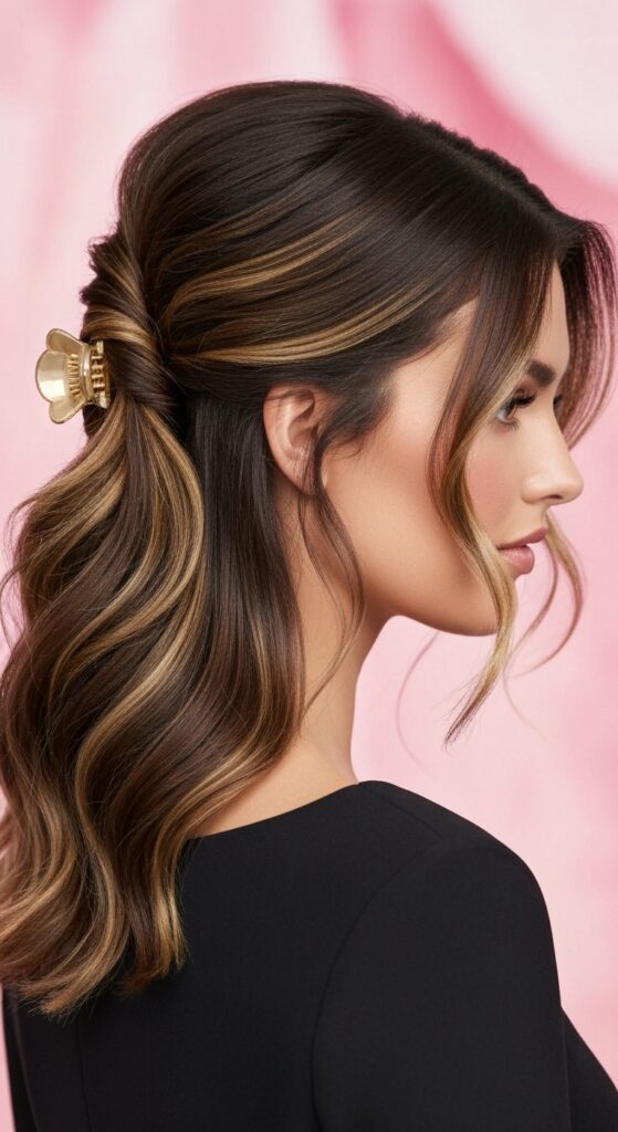 Half-Up Claw Clip Twist