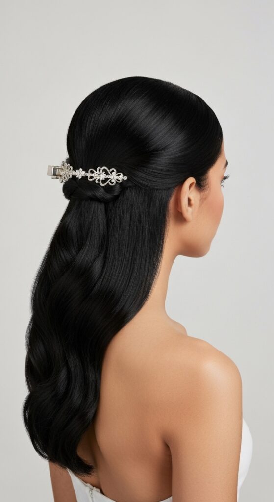 Sleek Barrette Half-Up