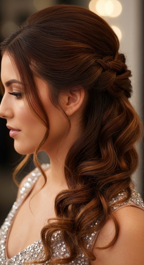 Waterfall Braid Half-Up