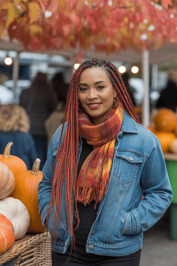 fall-colored braids