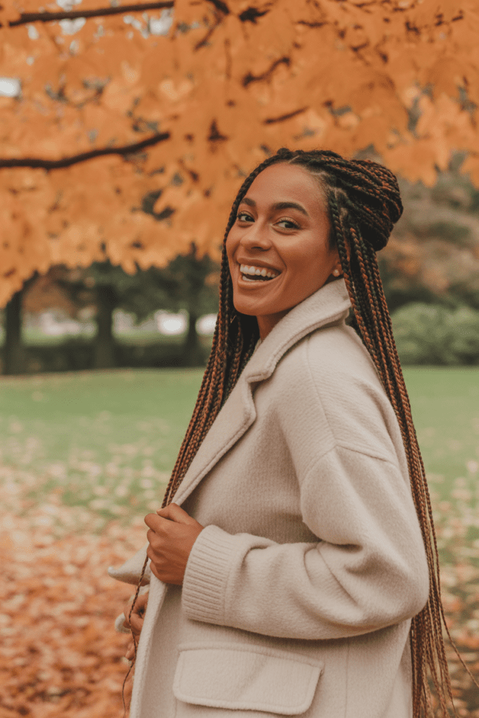 half-up, half-down braids